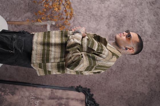 Oversize Kalıp Unisex Cepli Kaşe Oduncu Gömlek