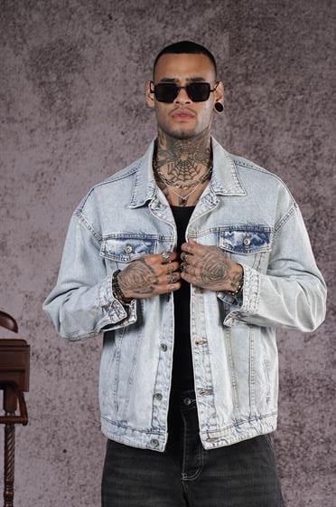Oversize Kalıp Unisex Kot Ceket