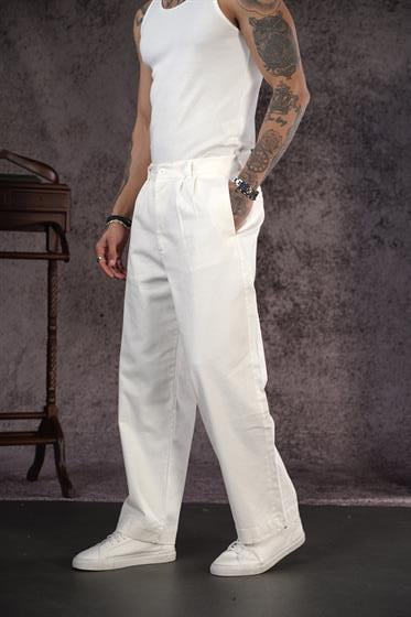 Pileli Cepli Bol Paça Gabardin Pantolon