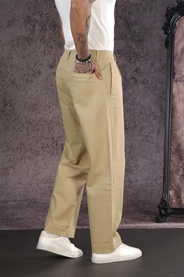 Pileli Cepli Bol Paça Gabardin Pantolon