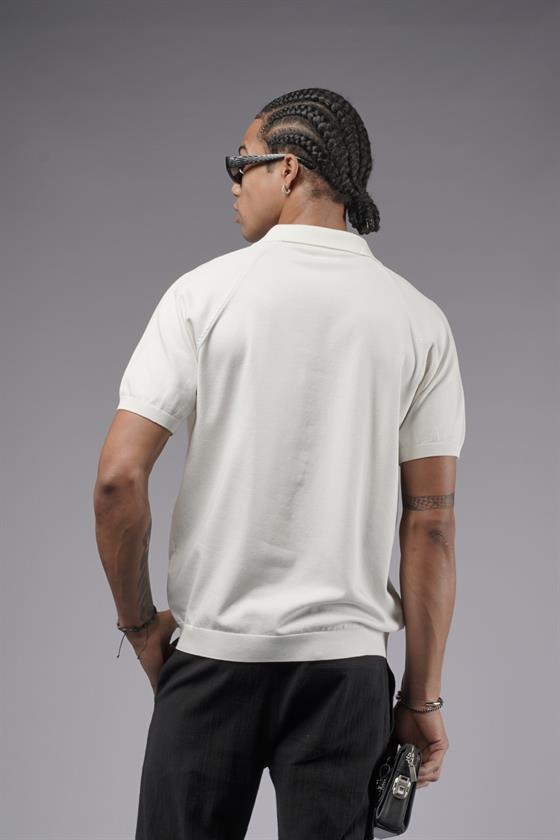 Polo Yaka Reglan Kol Erkek Triko Tişört