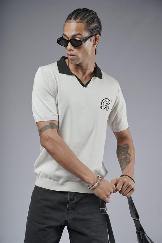 Polo Yaka Reglan Kol Regular Kalıp Triko Tişört