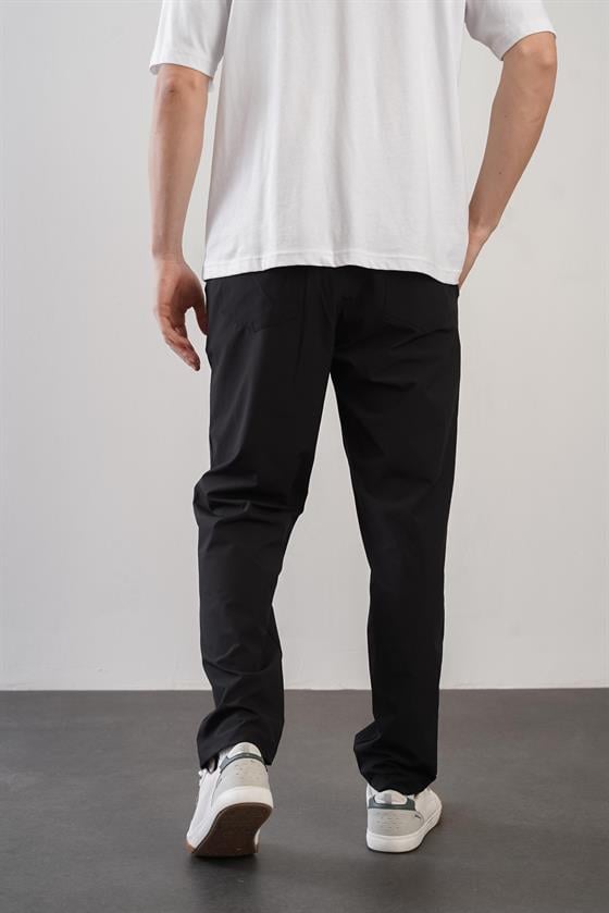 Regular Kalıp Beli Lastikli Erkek Jogger Siyah Pantolon
