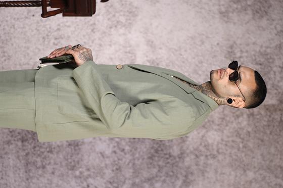 Regular Kalıp Blazer Keten Alt Üst Takım