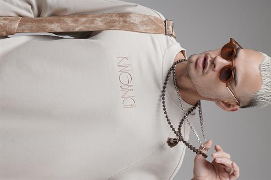 Ribanalı Yaka Reglan Kol Baskılı Oversize Kalıp Sweat