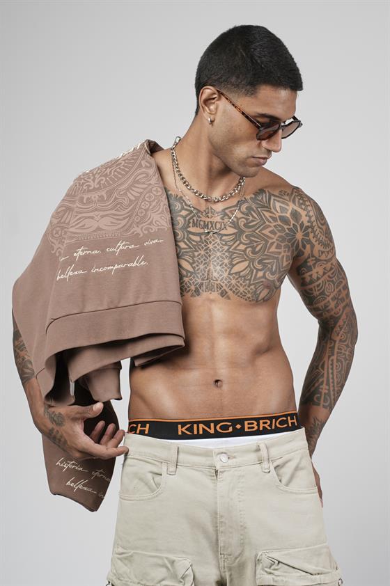 Sırtı Baskılı Oversize Kalıp Erkek Sweatshirt