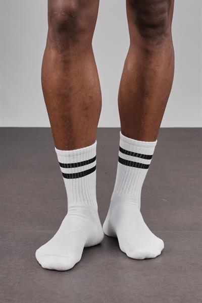 5'li Unisex Şeritli Sporcu Çorap