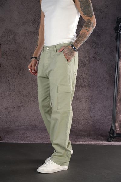 Baggy Kalıp Cepli Erkek Kot Pantolon