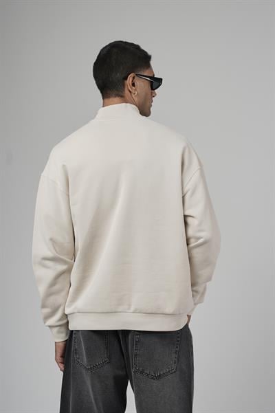 Balıkçı Yaka Oversize Kalıp Erkek Sweatshirt