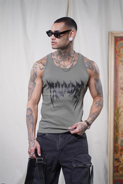 Baskılı Esnek  Slim Fit  Kaşkorseli Erkek Sporcu Atlet