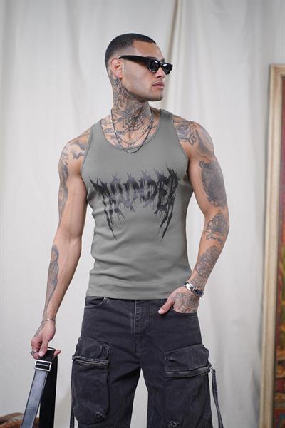 Baskılı Esnek  Slim Fit  Kaşkorseli Erkek Sporcu Atlet