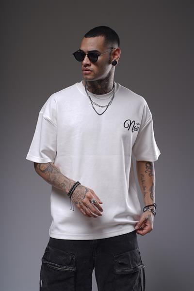 Baskılı Nakış Detaylı Oversize Kalıp Unisex Tişört