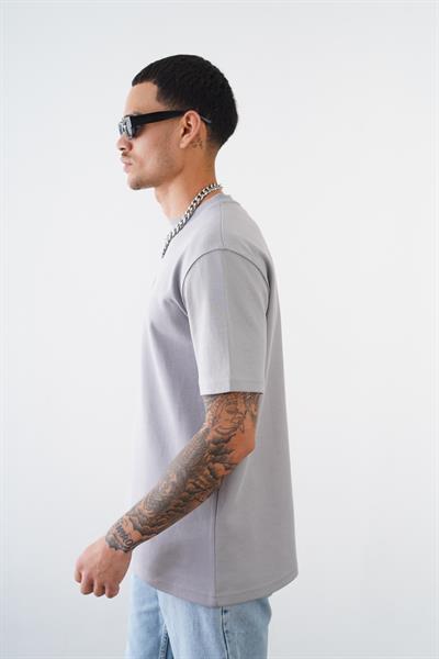 Bisiklet Yaka Drıp Baskılı Regular Kalıp Unisex Double Face Tshirt