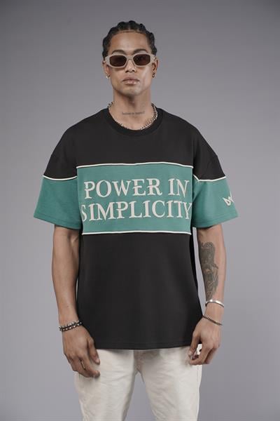 Bisiklet Yaka Garnili Biye Detaylı Oversize Unisex Tişört