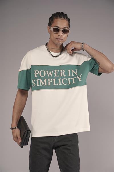 Bisiklet Yaka Garnili Biye Detaylı Oversize Unisex Tişört