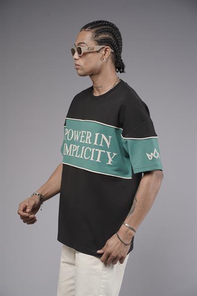 Bisiklet Yaka Garnili Biye Detaylı Oversize Unisex Tişört