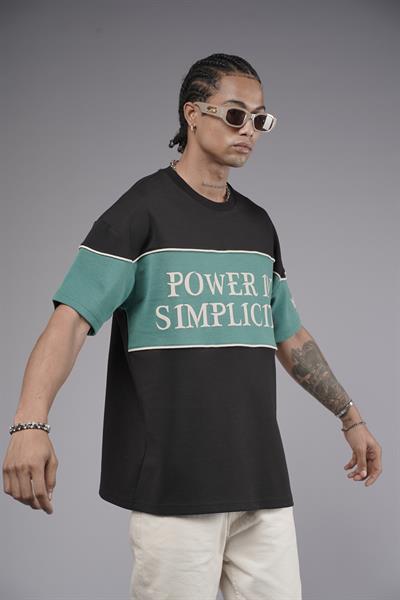 Bisiklet Yaka Garnili Biye Detaylı Oversize Unisex Tişört