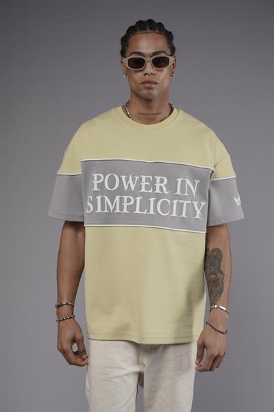 Bisiklet Yaka Garnili Biye Detaylı Oversize Unisex Tişört