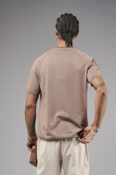 Bisiklet Yaka Reglan Kol Triko Erkek Tişört