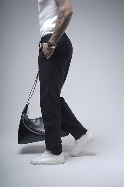 Boyfriend Kalıp Beli Lastikli Cepli Erkek Gabardin Pantolon