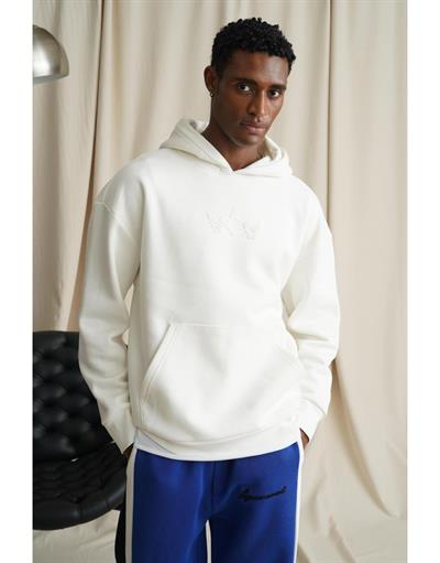 Erkek Kapuşonlu Enjeksiyon Baskılı İçi Şardonlu Sweatshirt