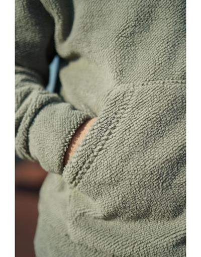Erkek Kapuşonlu Kanguru Cepli Oversize Kalıp Peluş Sweatshirt