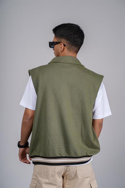 Erkek Oversize Kalıp Aplikeli Yelek