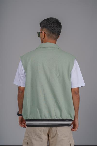 Erkek Oversize Kalıp Aplikeli Yelek
