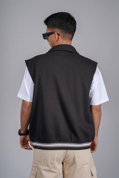 Erkek Oversize Kalıp Aplikeli Yelek