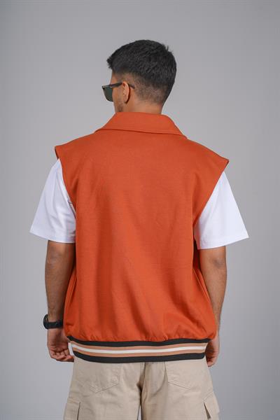 Erkek Oversize Kalıp Aplikeli Yelek