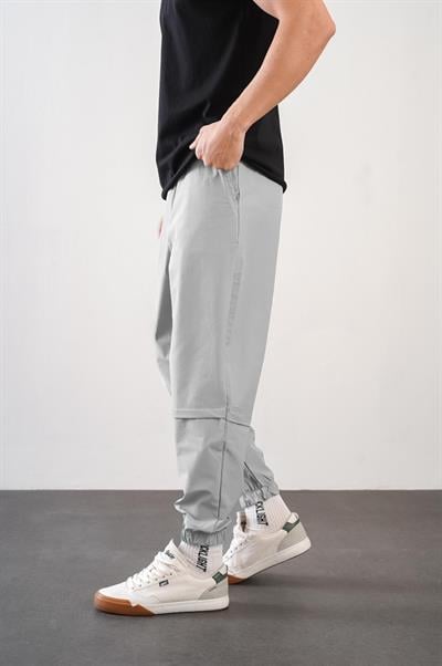 Erkek Relax Fit Kalıp Beli ve Paçası Lastikli Jogger Pantolon
