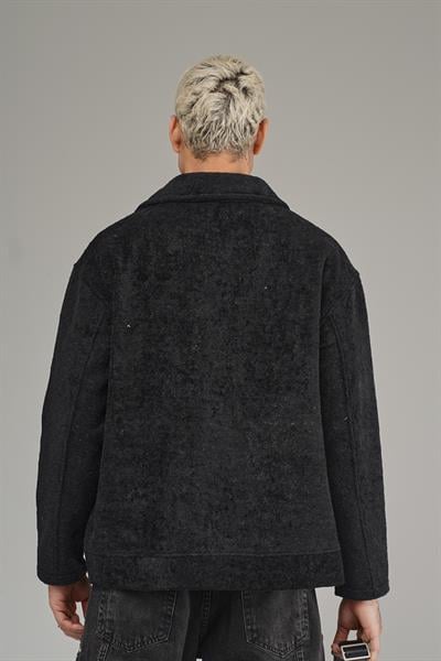 Gömlek Yaka Düğmeli Oversize Kalıp Erkek Polar