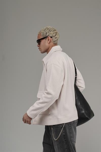 Gömlek Yaka Düğmeli Oversize Kalıp Erkek Polar