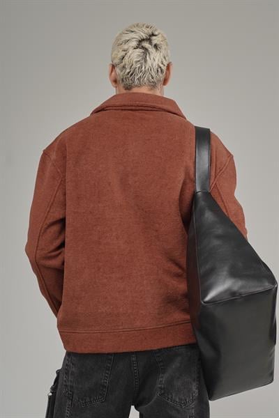 Gömlek Yaka Düğmeli Oversize Kalıp Erkek Polar