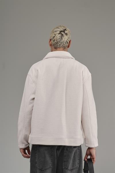 Gömlek Yaka Düğmeli Oversize Kalıp Erkek Polar