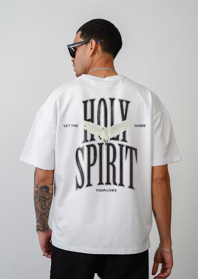 Holy Spırıt Baskılı Unisex Oversize Kalıp Tişört