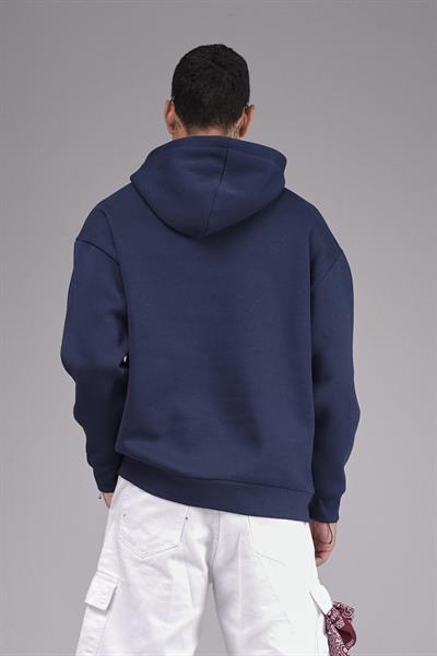 Kapuşonlu Baskılı Oversize Kalıp Unisex Hoodie Sweatshirt