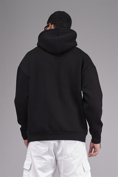 Kapuşonlu Baskılı Oversize Kalıp Unisex Hoodie Sweatshirt