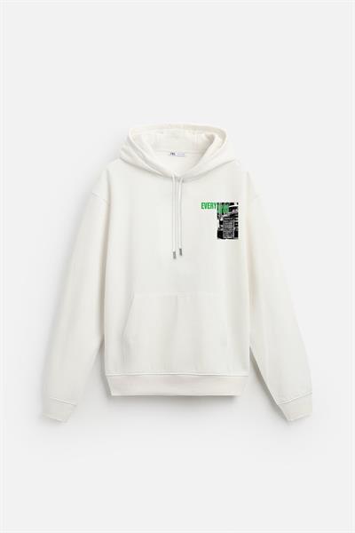 Kapuşonlu Everything Baskılı Oversize Kalıp Hoodie