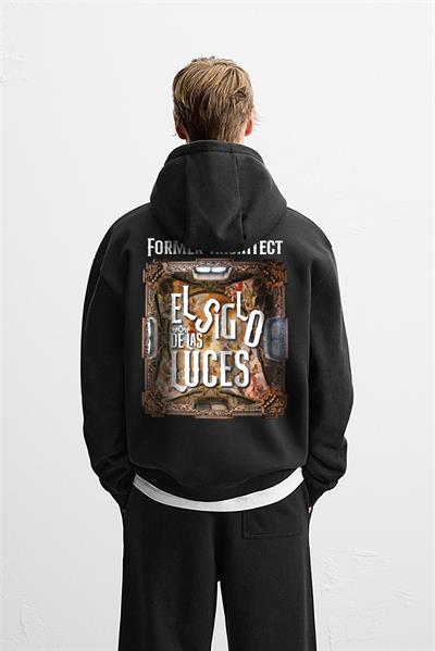 Kapuşonlu Luces Baskılı Oversize Kesim Hoodie