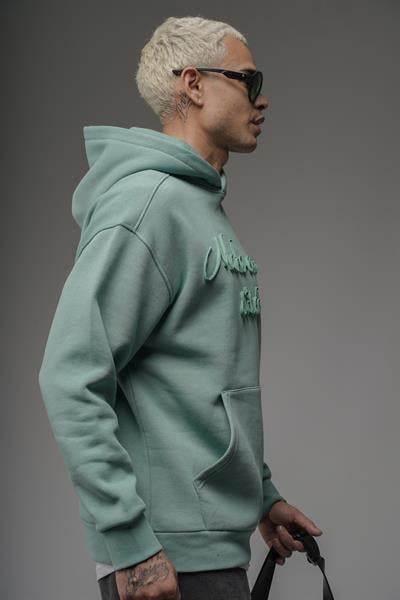 Kapüşonlu Önü Biye Kordoneli Hoodie Sweatshirt