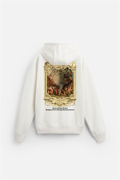 Kapuşonlu Ottoman Vintage Baskılı Unisex Hoodie