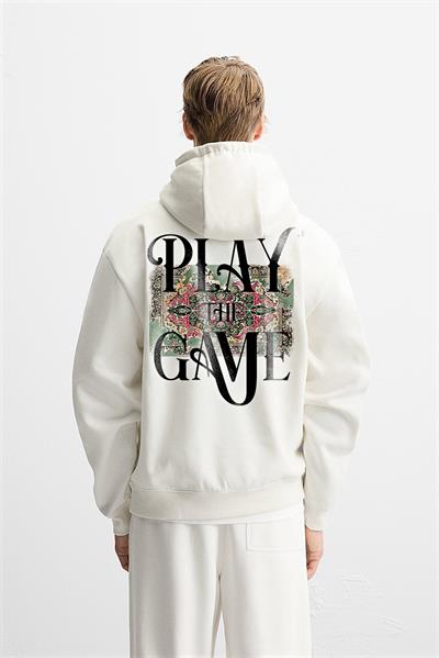 Kapuşonlu Play The Game Baskılı Unisex Hoodie