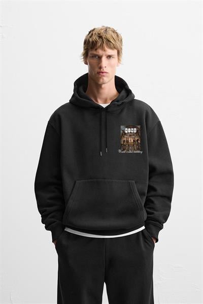 Kapuşonlu Rapido Y Sencıllo Baskılı Oversize Hoodie 
