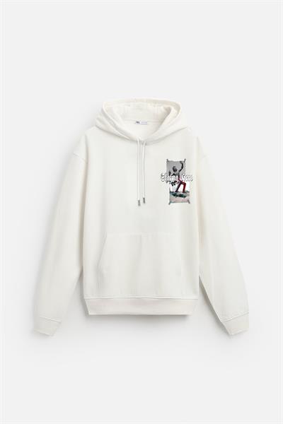 Kapuşonlu Skateboard baskılı Hoodie