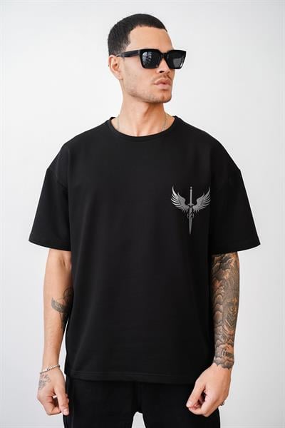 Kılıç Baskılı Oversize Kalıp Unisex Tişört