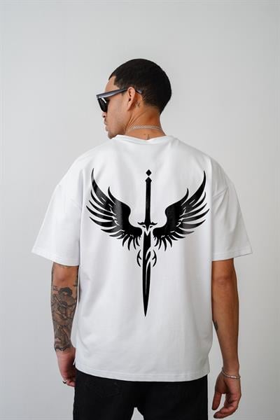 Kılıç Baskılı Oversize Kalıp Unisex Tişört