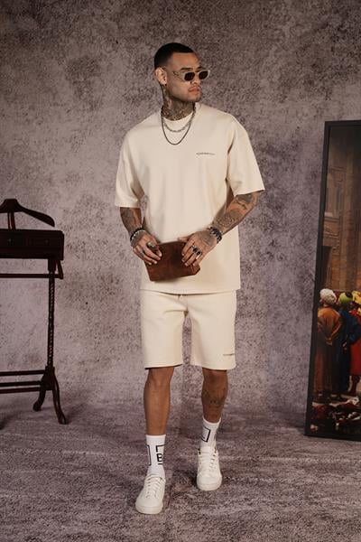 King Brich Baskılı Oversize Kalıp Unisex Şort Takım