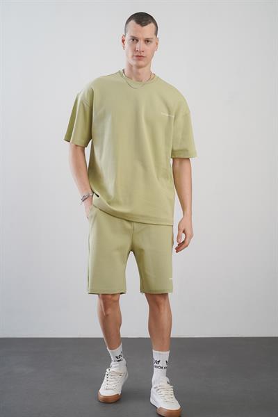 King Brich Baskılı Oversize Kalıp Unisex Şort Takım