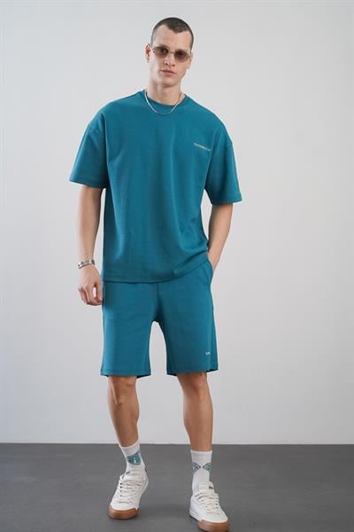 King Brich Baskılı Oversize Kalıp Unisex Şort Takım